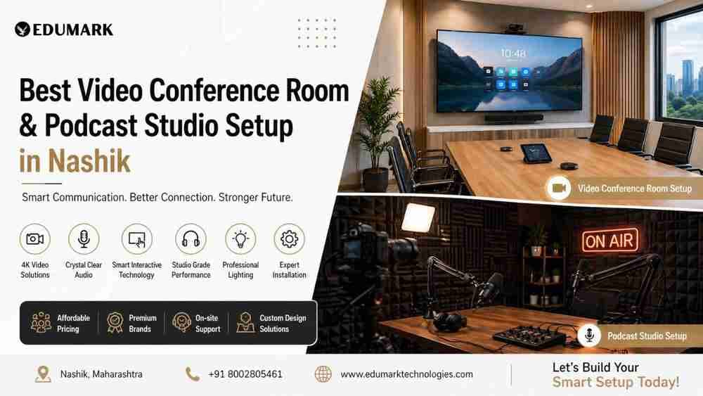 Best Video Conference Room Setup & Podcast Studio Setup in Nashik | Edumark Technologies